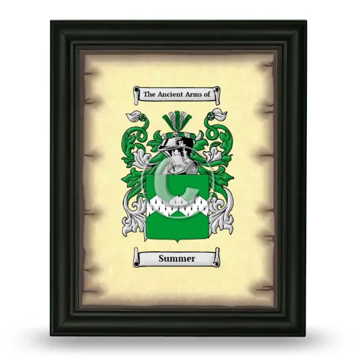 Summer Coat of Arms Framed - Black