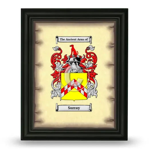 Surray Coat of Arms Framed - Black