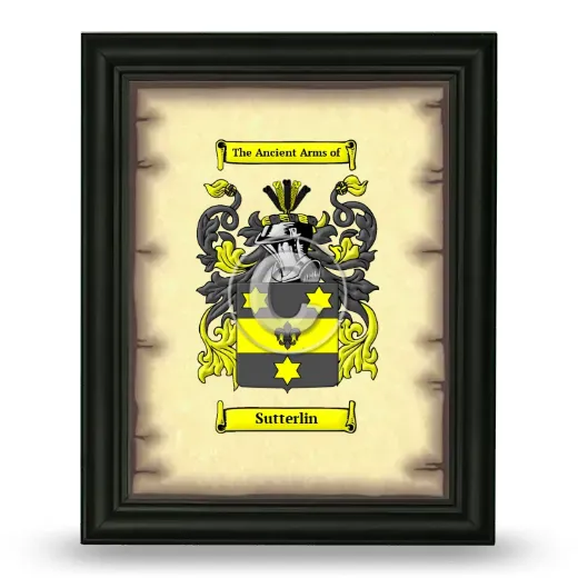 Sutterlin Coat of Arms Framed - Black