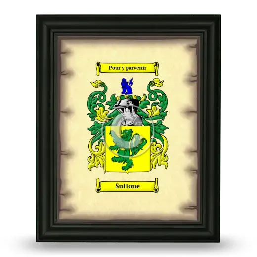 Suttone Coat of Arms Framed - Black