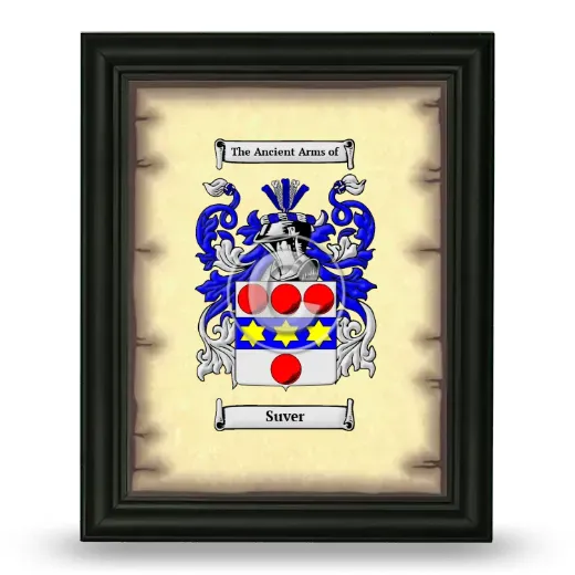 Suver Coat of Arms Framed - Black