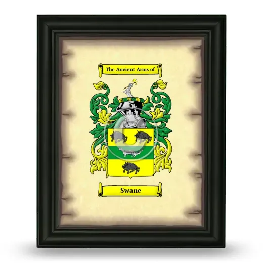 Swane Coat of Arms Framed - Black