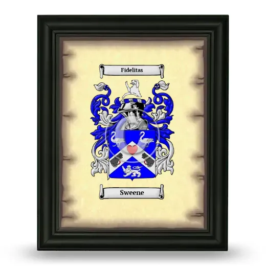 Sweene Coat of Arms Framed - Black