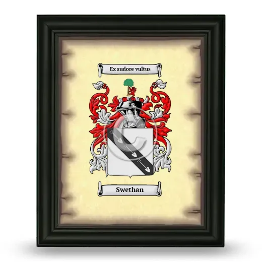 Swethan Coat of Arms Framed - Black