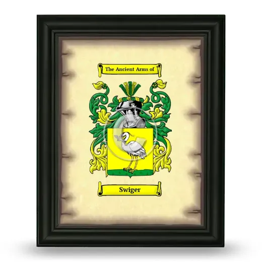 Swiger Coat of Arms Framed - Black
