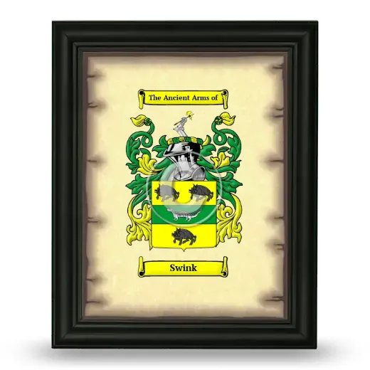 Swink Coat of Arms Framed - Black