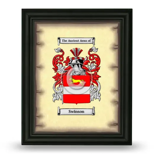 Swinson Coat of Arms Framed - Black