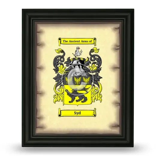 Syd Coat of Arms Framed - Black