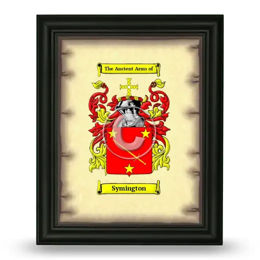 Symington Coat of Arms Framed - Black