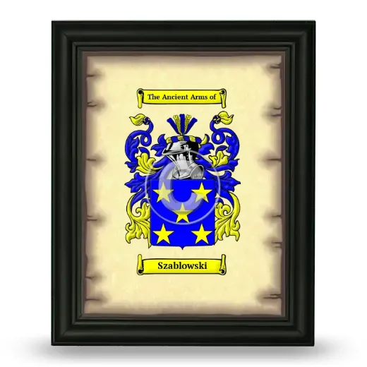 Szablowski Coat of Arms Framed - Black