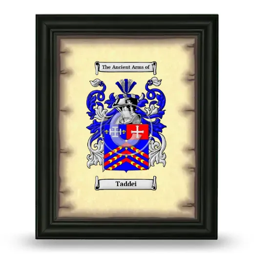 Taddei Coat of Arms Framed - Black