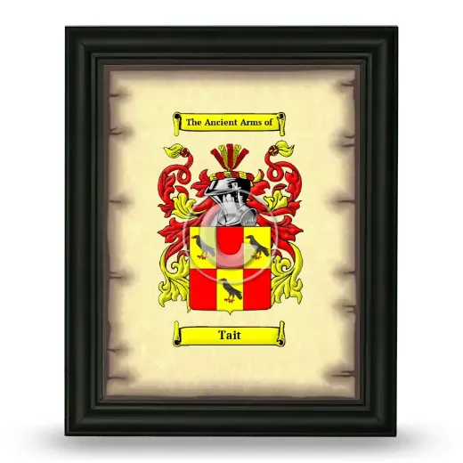 Tait Coat of Arms Framed - Black