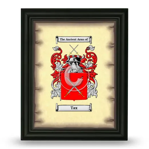Tax Coat of Arms Framed - Black