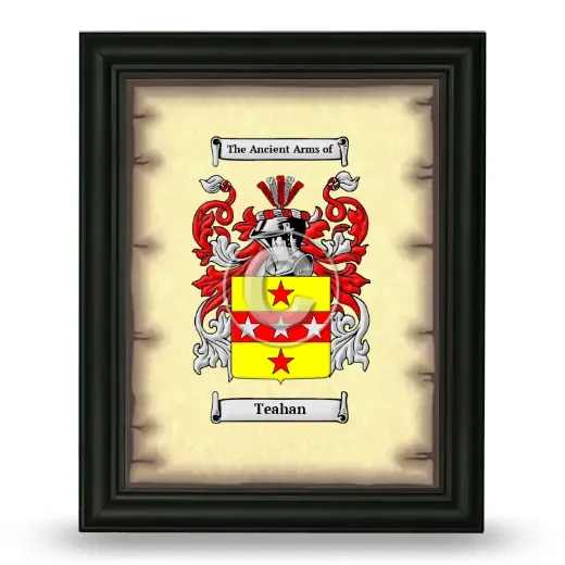 Teahan Coat of Arms Framed - Black