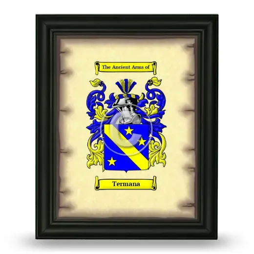 Termana Coat of Arms Framed - Black