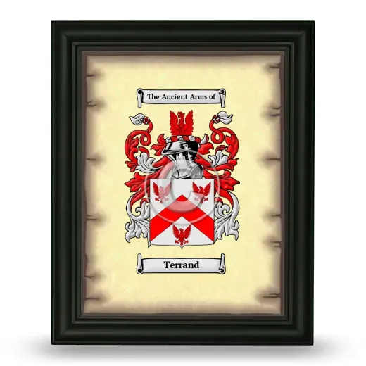 Terrand Coat of Arms Framed - Black