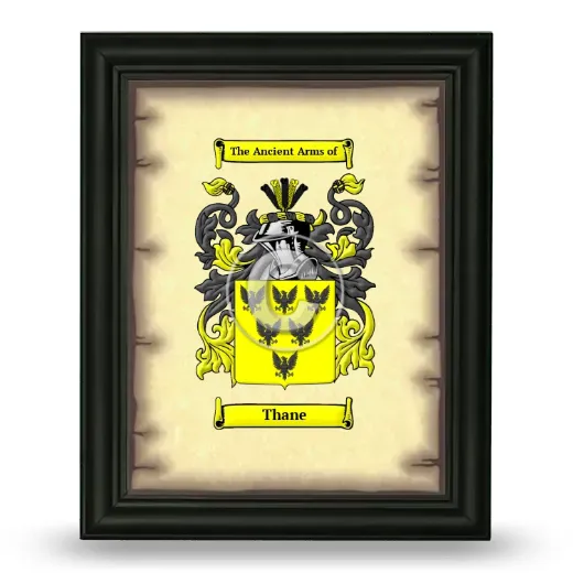 Thane Coat of Arms Framed - Black
