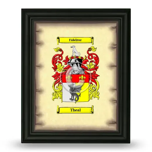Theal Coat of Arms Framed - Black