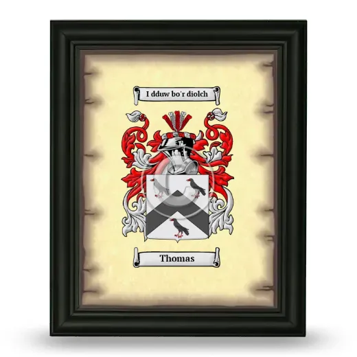 Thomas Coat of Arms Framed - Black