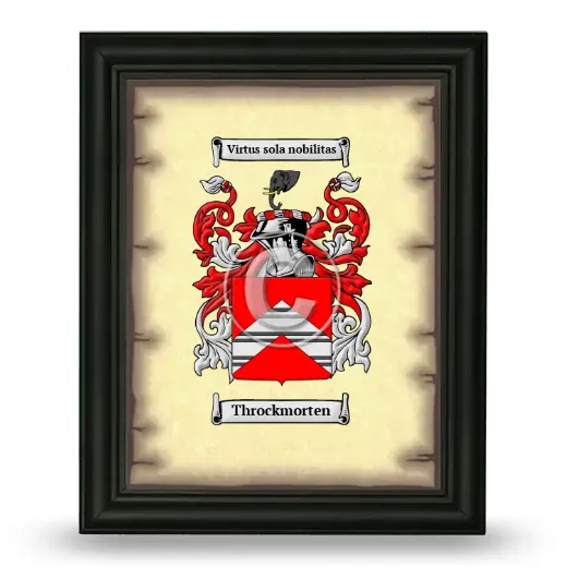 Throckmorten Coat of Arms Framed - Black