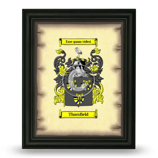 Thursfield Coat of Arms Framed - Black