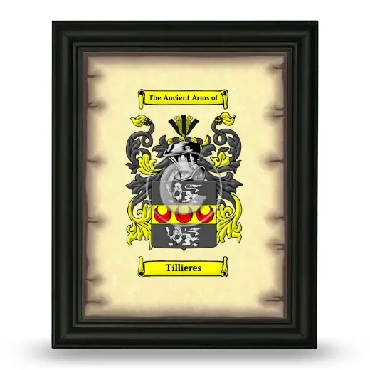 Tillieres Coat of Arms Framed - Black