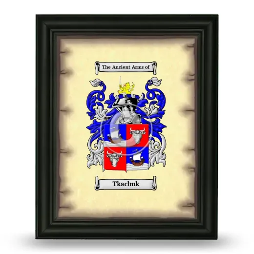 Tkachuk Coat of Arms Framed - Black