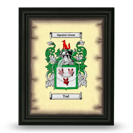 Tod Coat of Arms Framed - Black
