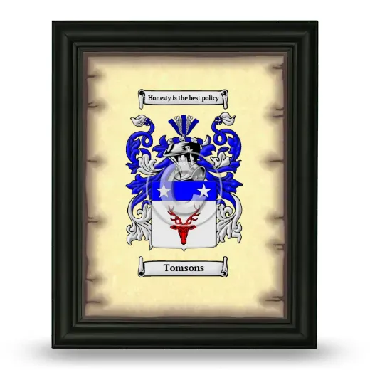 Tomsons Coat of Arms Framed - Black