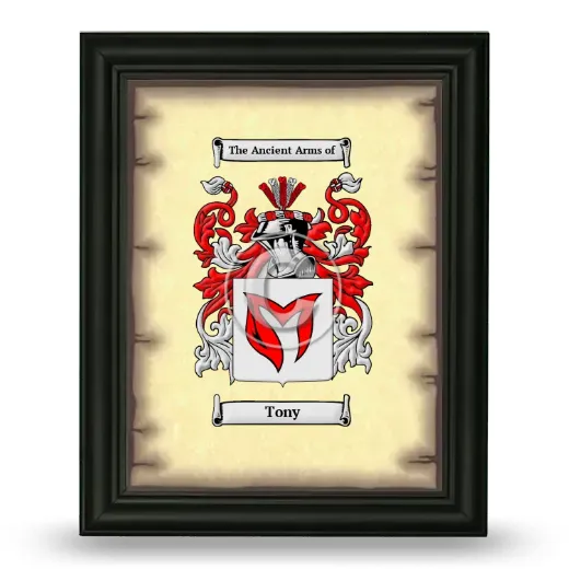 Tony Coat of Arms Framed - Black