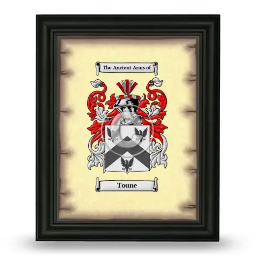 Toune Coat of Arms Framed - Black