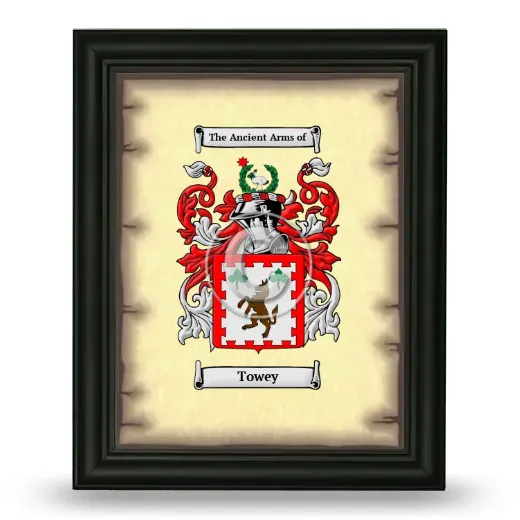 Towey Coat of Arms Framed - Black