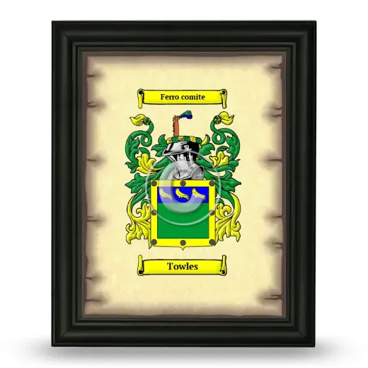 Towles Coat of Arms Framed - Black