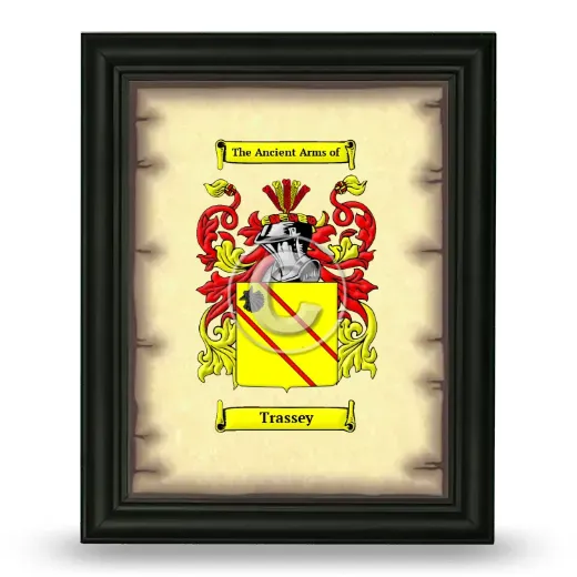 Trassey Coat of Arms Framed - Black
