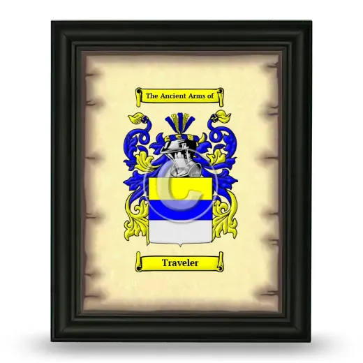 Traveler Coat of Arms Framed - Black
