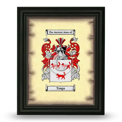 Trego Coat of Arms Framed - Black