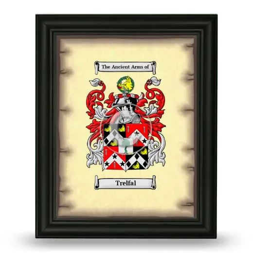Trelfal Coat of Arms Framed - Black
