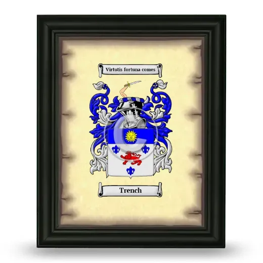 Trench Coat of Arms Framed - Black