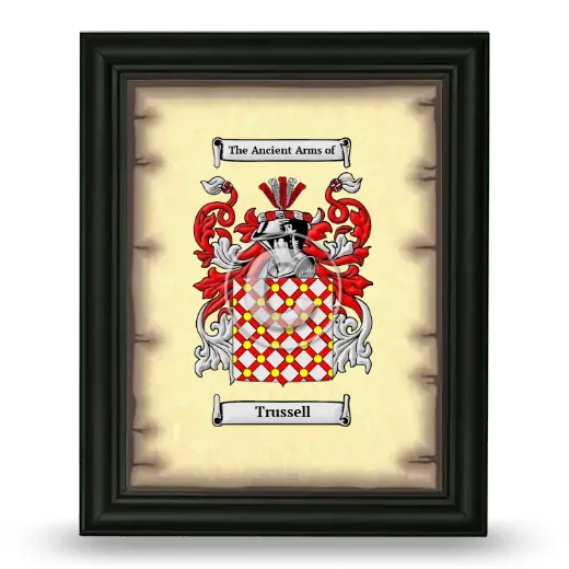 Trussell Coat of Arms Framed - Black