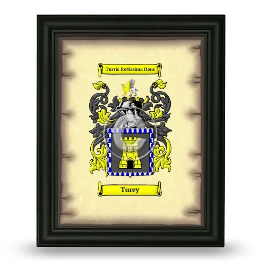 Turey Coat of Arms Framed - Black