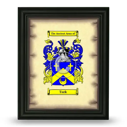 Turk Coat of Arms Framed - Black