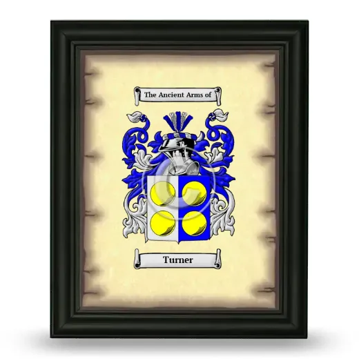 Turner Coat of Arms Framed - Black