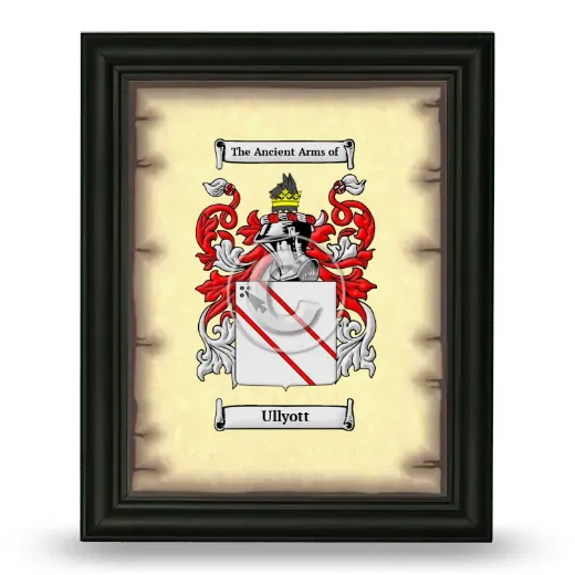 Ullyott Coat of Arms Framed - Black