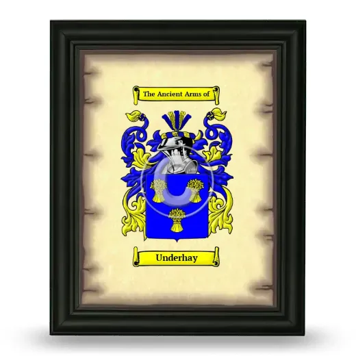 Underhay Coat of Arms Framed - Black