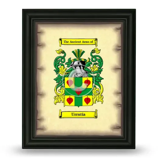 Urrutia Coat of Arms Framed - Black