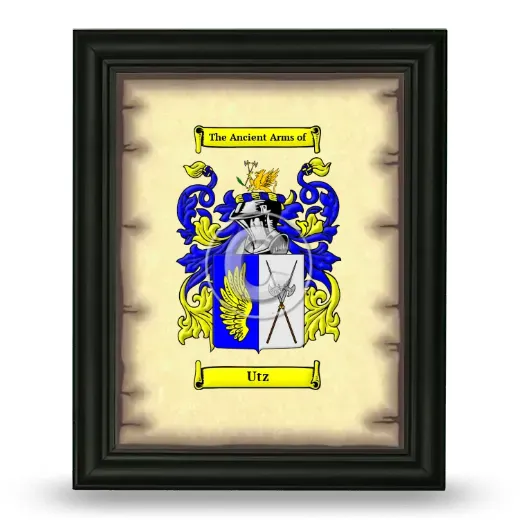 Utz Coat of Arms Framed - Black