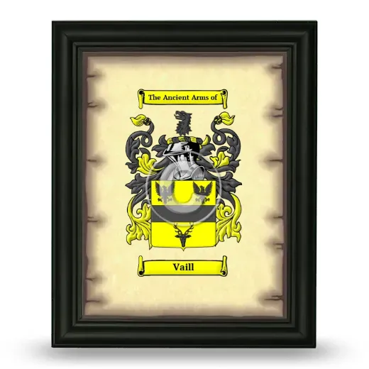 Vaill Coat of Arms Framed - Black