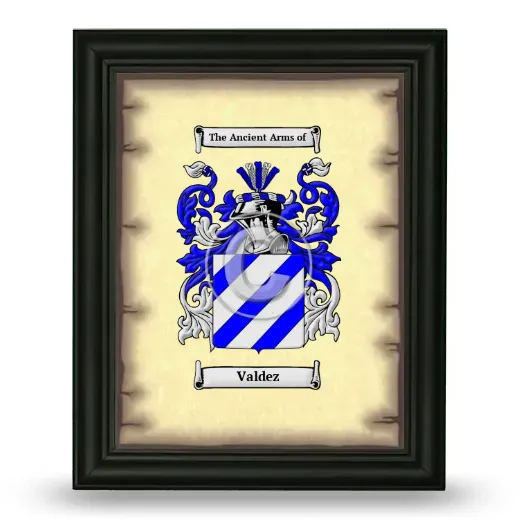 Valdez Coat of Arms Framed - Black