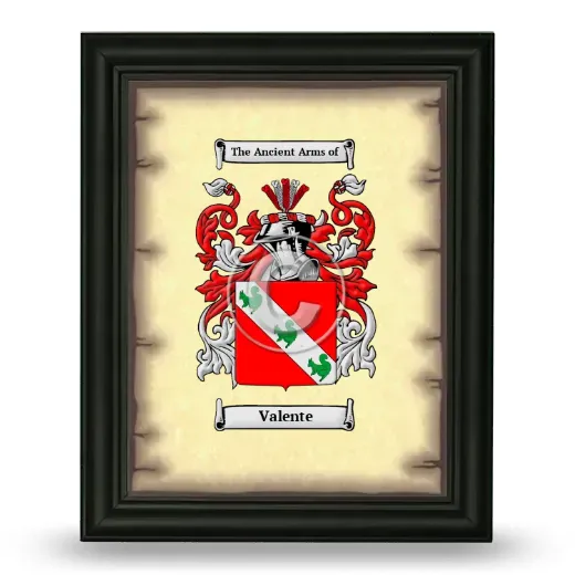 Valente Coat of Arms Framed - Black