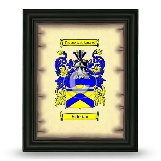 Valerian Coat of Arms Framed - Black
